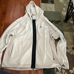Air Jordan Dri-Fit Full Hooded Zip up - Cream with black trim Men’s XXL New